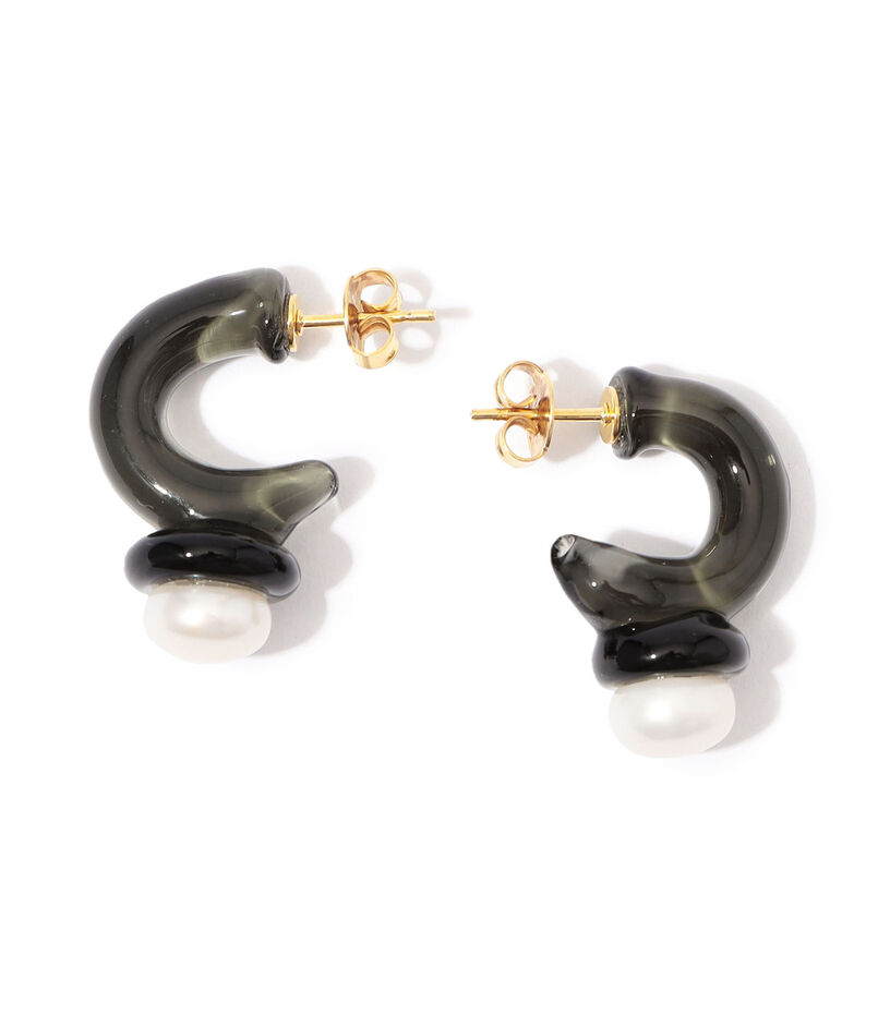 LEVENS JEWELS MINI PEARL HOOPS ピアス