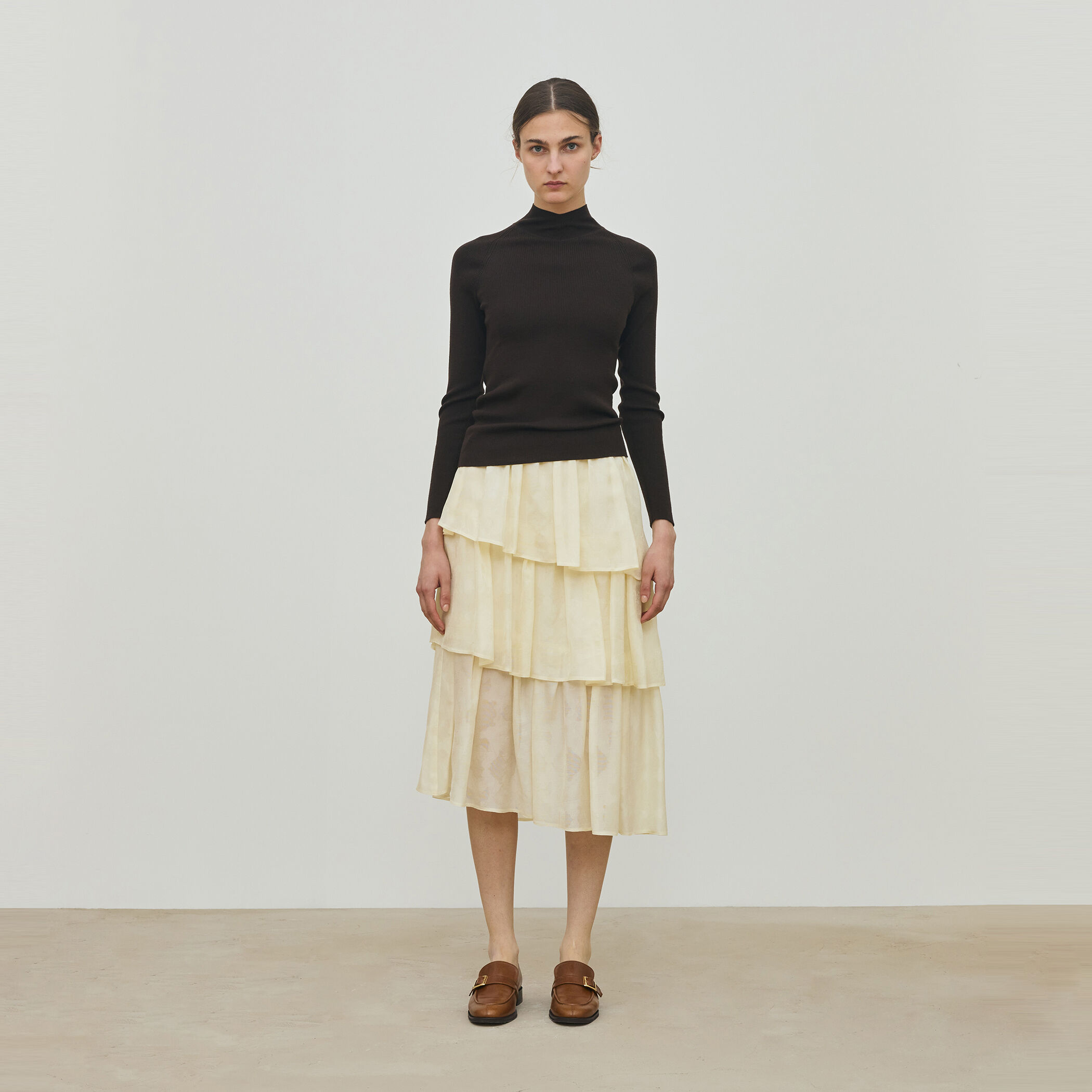 ムービングシャドウ ジャガード ティアードスカート｜トゥモローランド