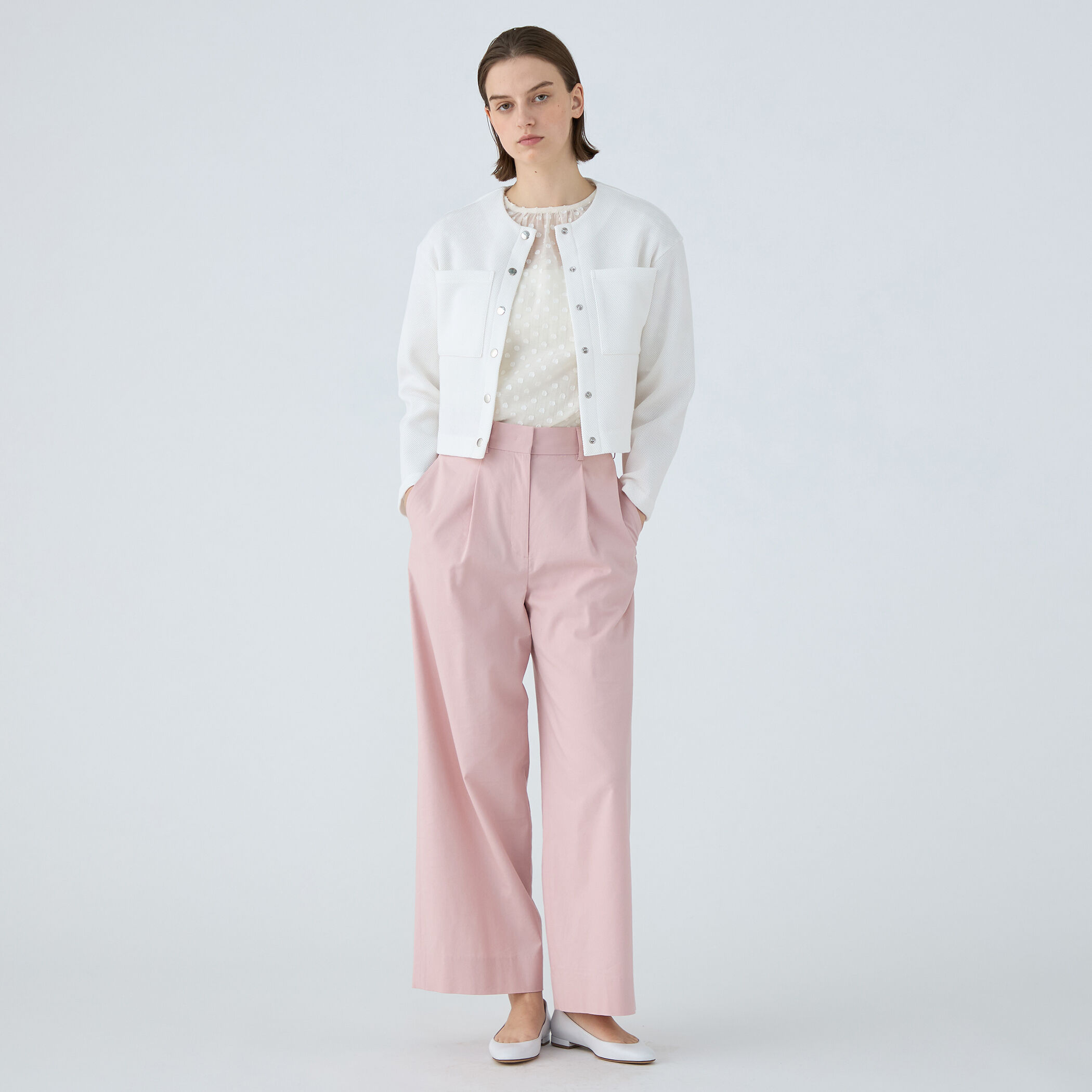 【Ballsey】イギージャージー ショートカーディガン　ホワイト 36 イギージャージー ショートカーディガン｜トゥモローランド 公式通販