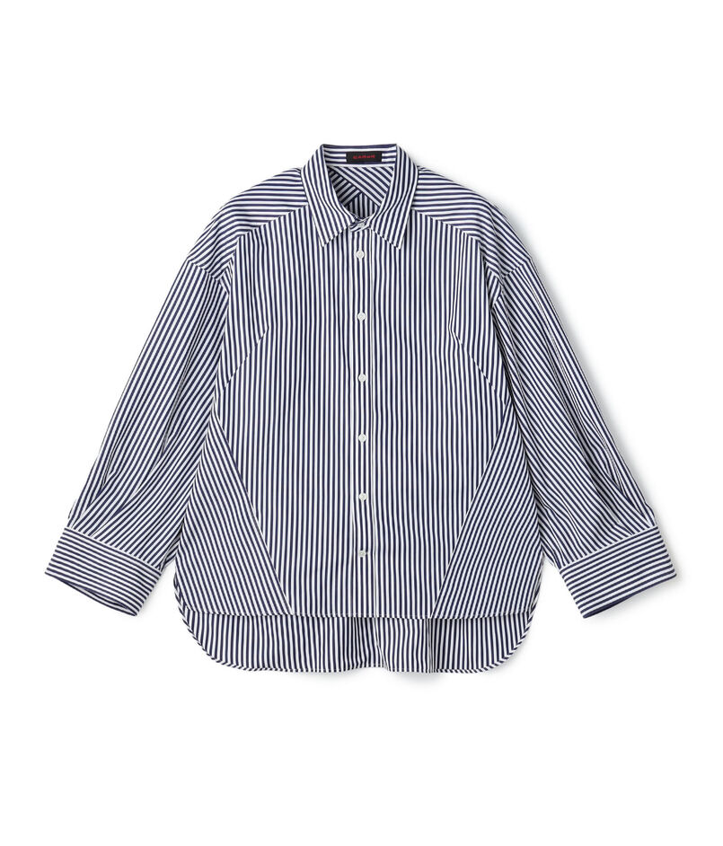 コットン ロンドンストライプ ボリュームシャツ