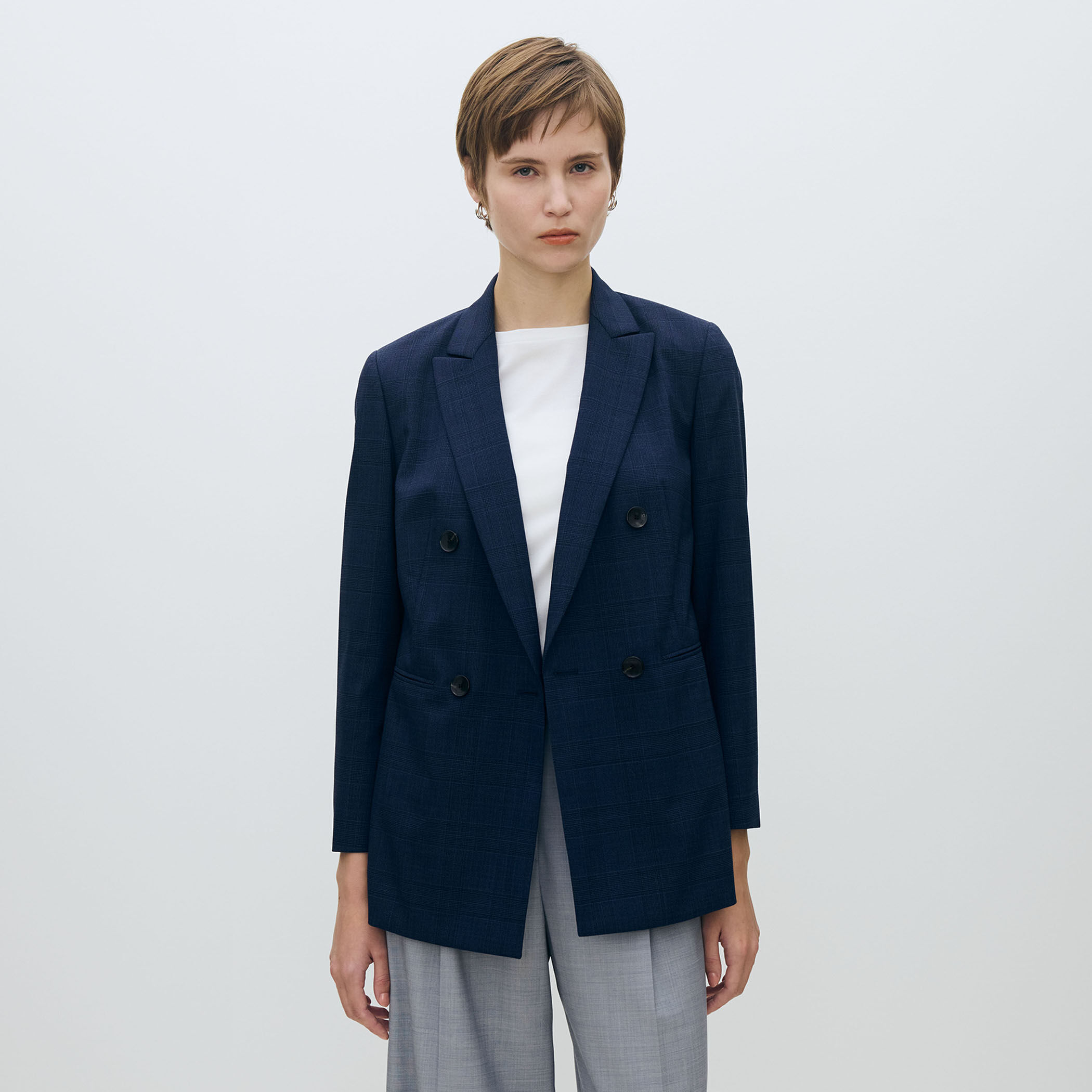 【専用】トゥモローランドコレクション シックブルー ダブルブレストジャケット スクーロブルー ダブルブレストジャケット｜トゥモローランド 公式通販