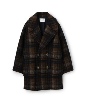 ボンディングチェック ダブルブレストコート