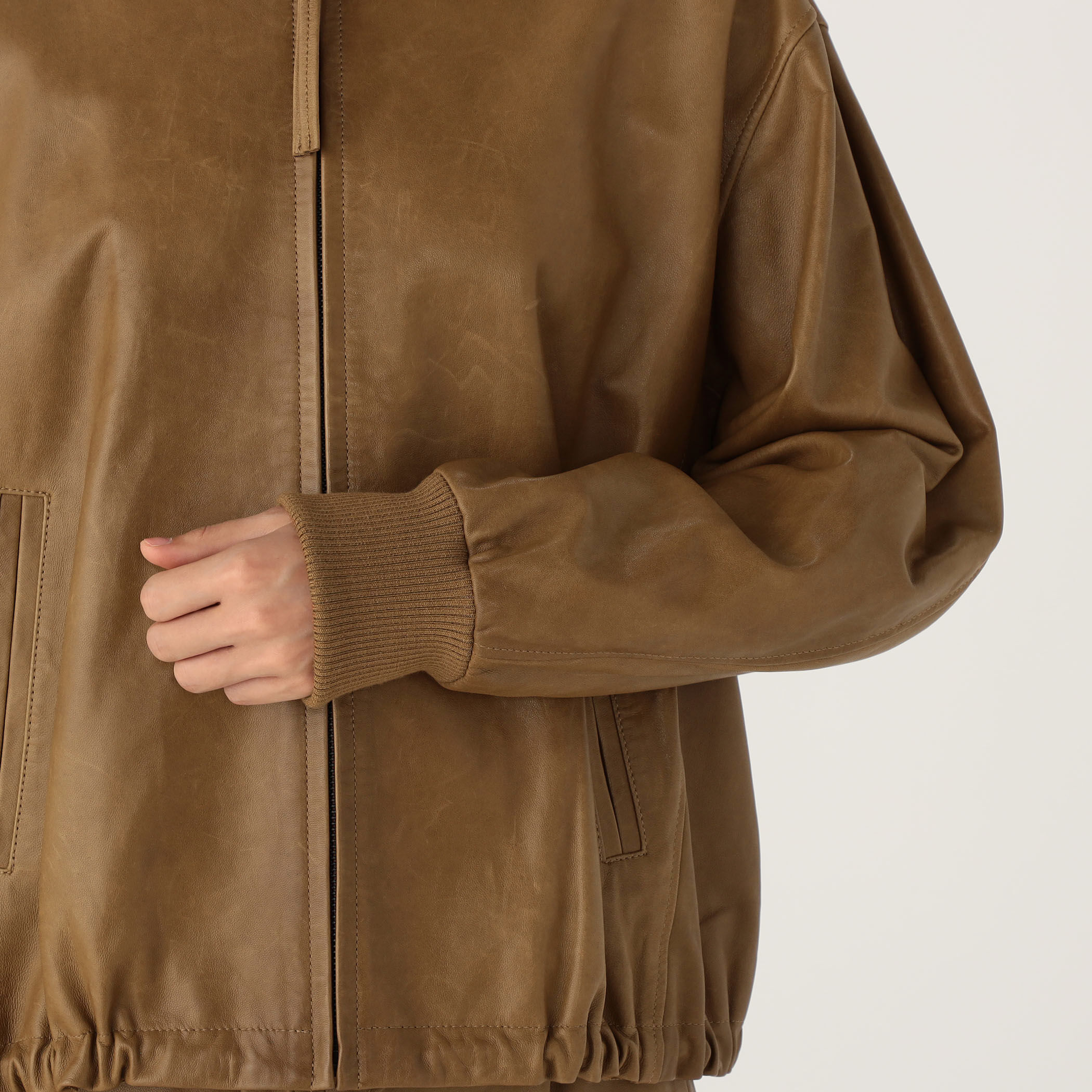 【レア】DENHAM レザージャケット　レザーブルゾン　ブラウン Vanson Special Custom Doulbe Riders Jacket Type 1 「グレイン
