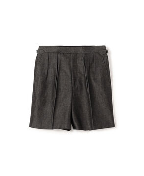 FUMIYA HIRANO OXFORD コットンデニム サイドアジャスターショーツ