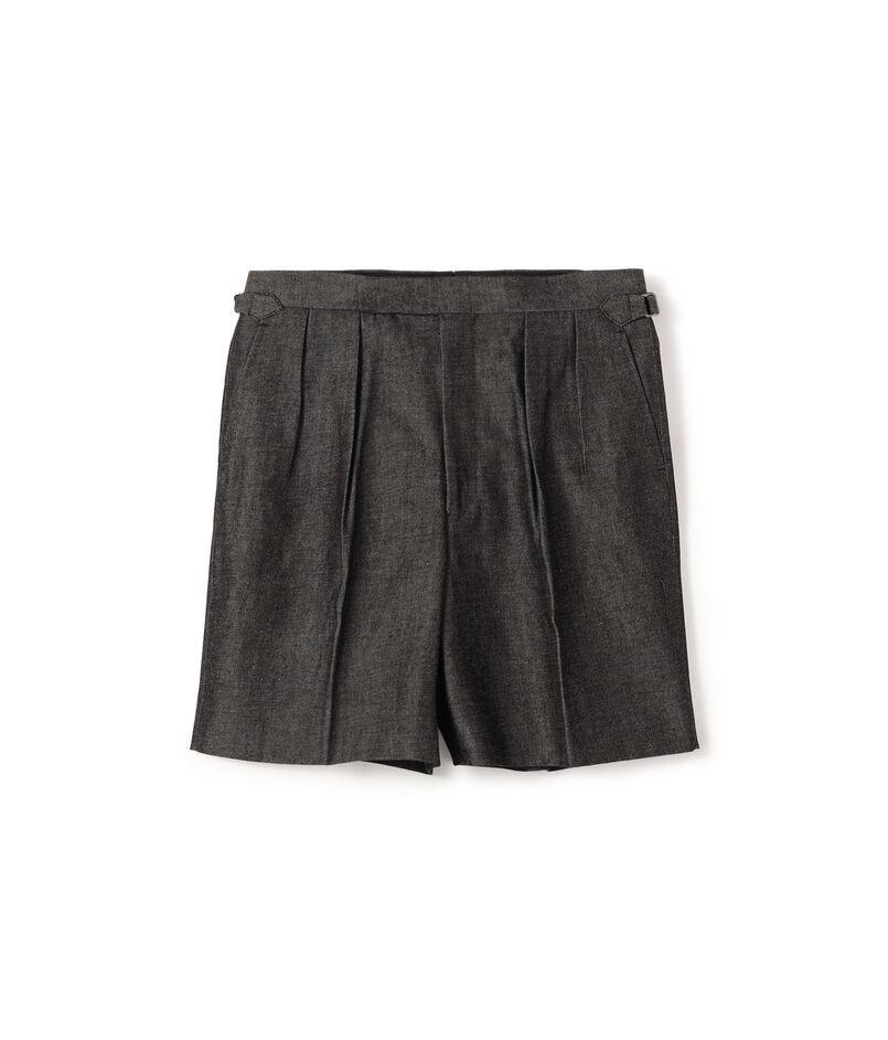 FUMIYA HIRANO OXFORD コットンデニム サイドアジャスターショーツ