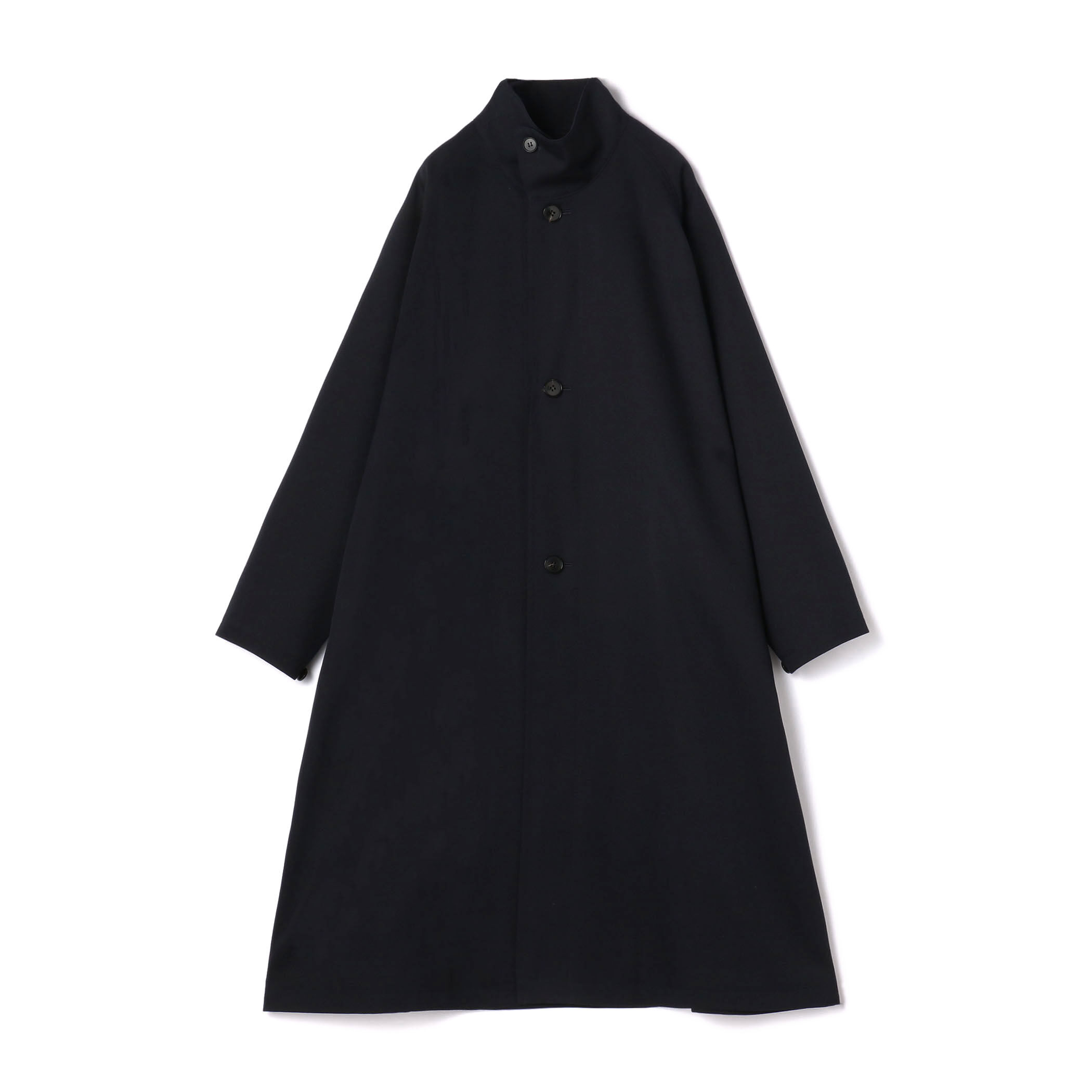 CABaN ウールギャバジン スタンドカラーコート ネイビー Sサイズ CABaN ウールギャバジン スタンドカラーコートネイビーS