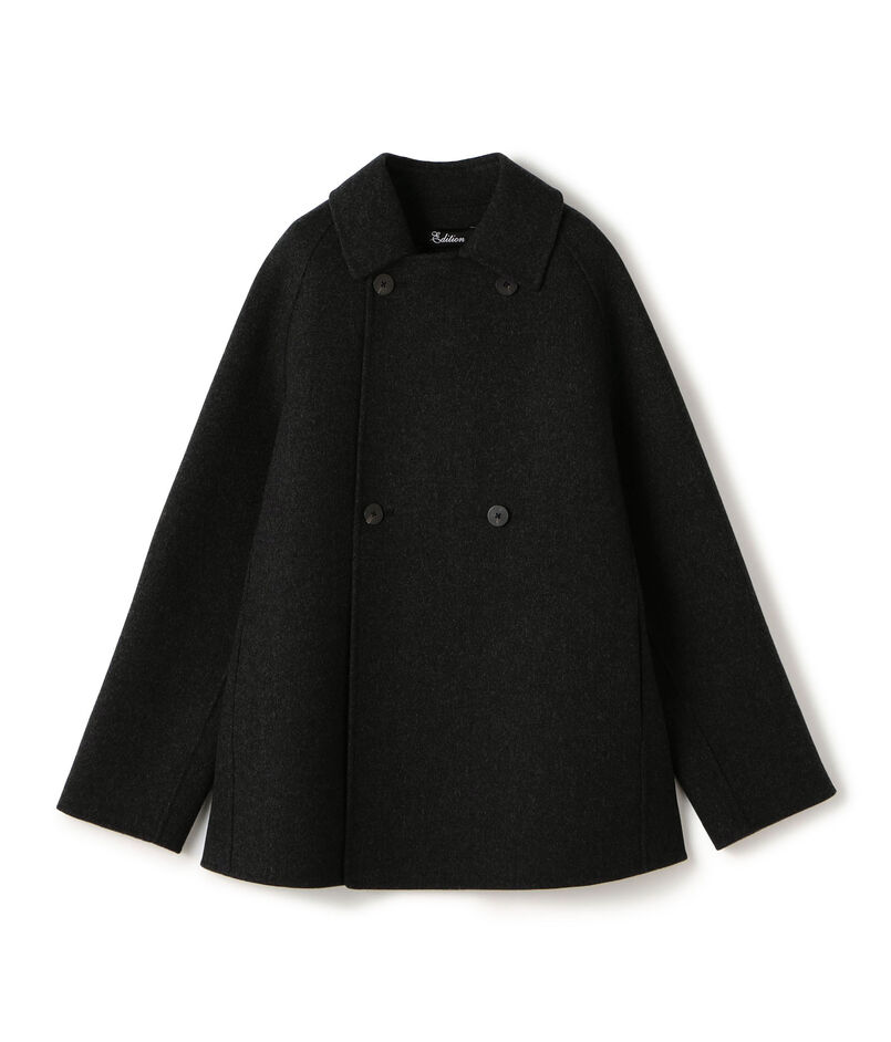 ウールカシミヤ ダブルフェイス ショートコート