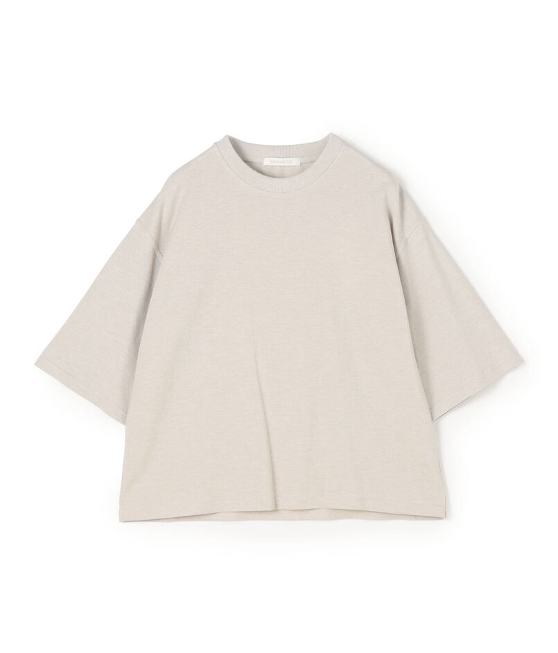 ■コットンシルクカノコ ワイドクルーネックＴシャツ