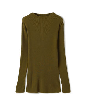 プルミエールウールリブ ボトルネックプルオーバー