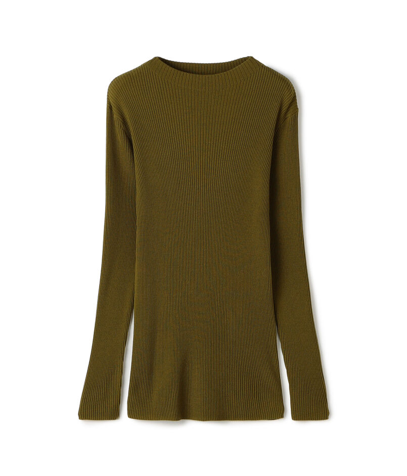 プルミエールウールリブ ボトルネックプルオーバー