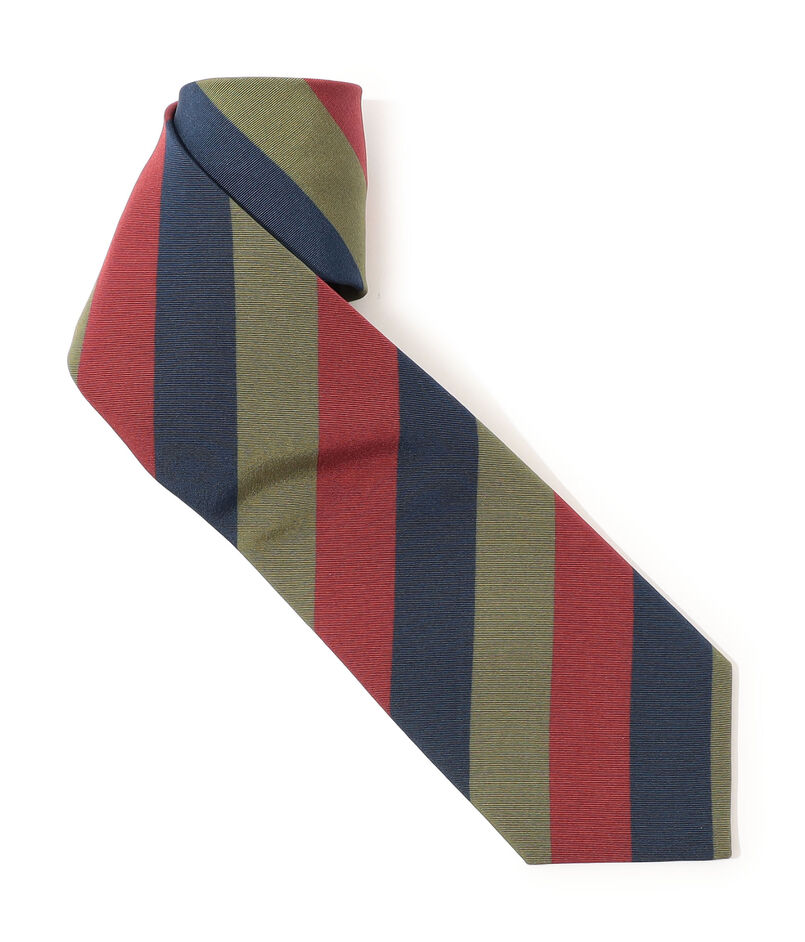 Atkinsons アイリッシュポプリン レジメンタルストライプネクタイ