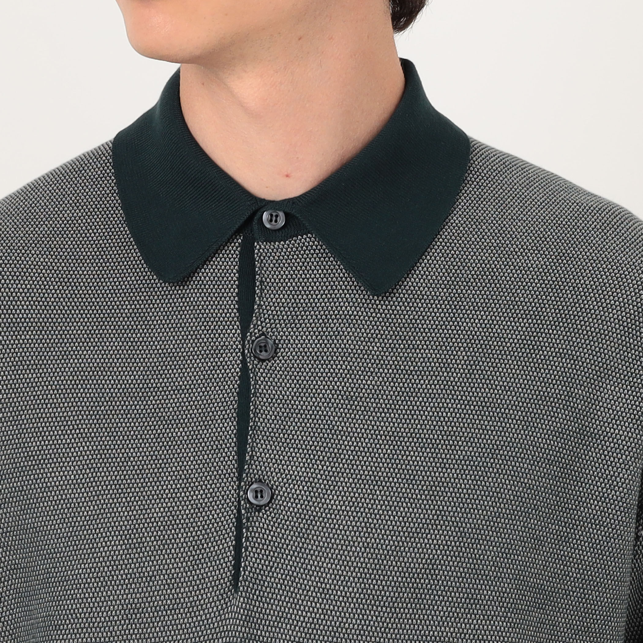 別注】JOHN SMEDLEY 30Gハニカム編み ニットポロ ISIS