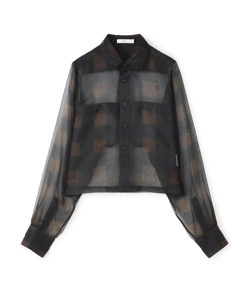 HYKE SHEER PLAID SHIRT