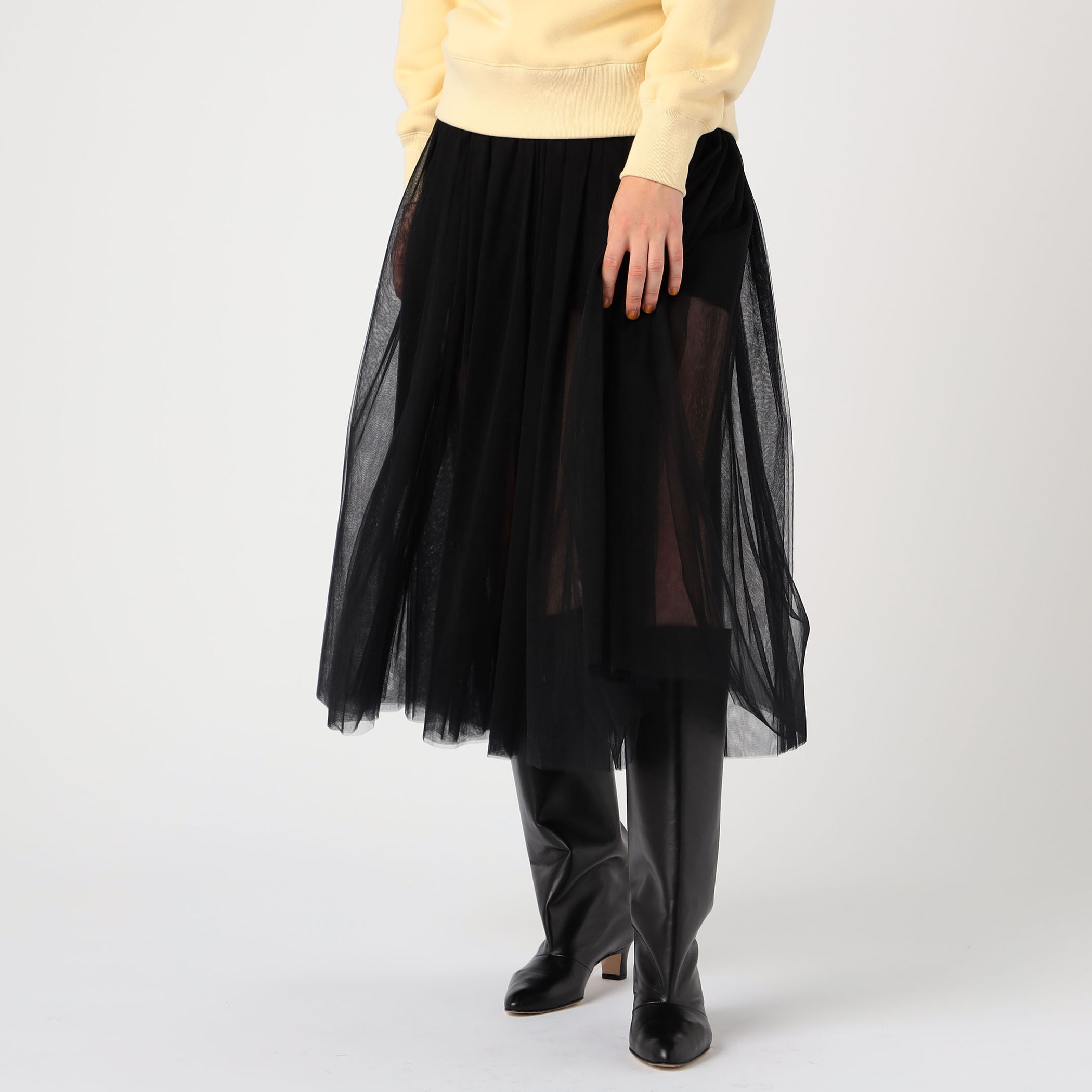 HYKE TULLE LONG SKIRT ナイロン チュールスカート