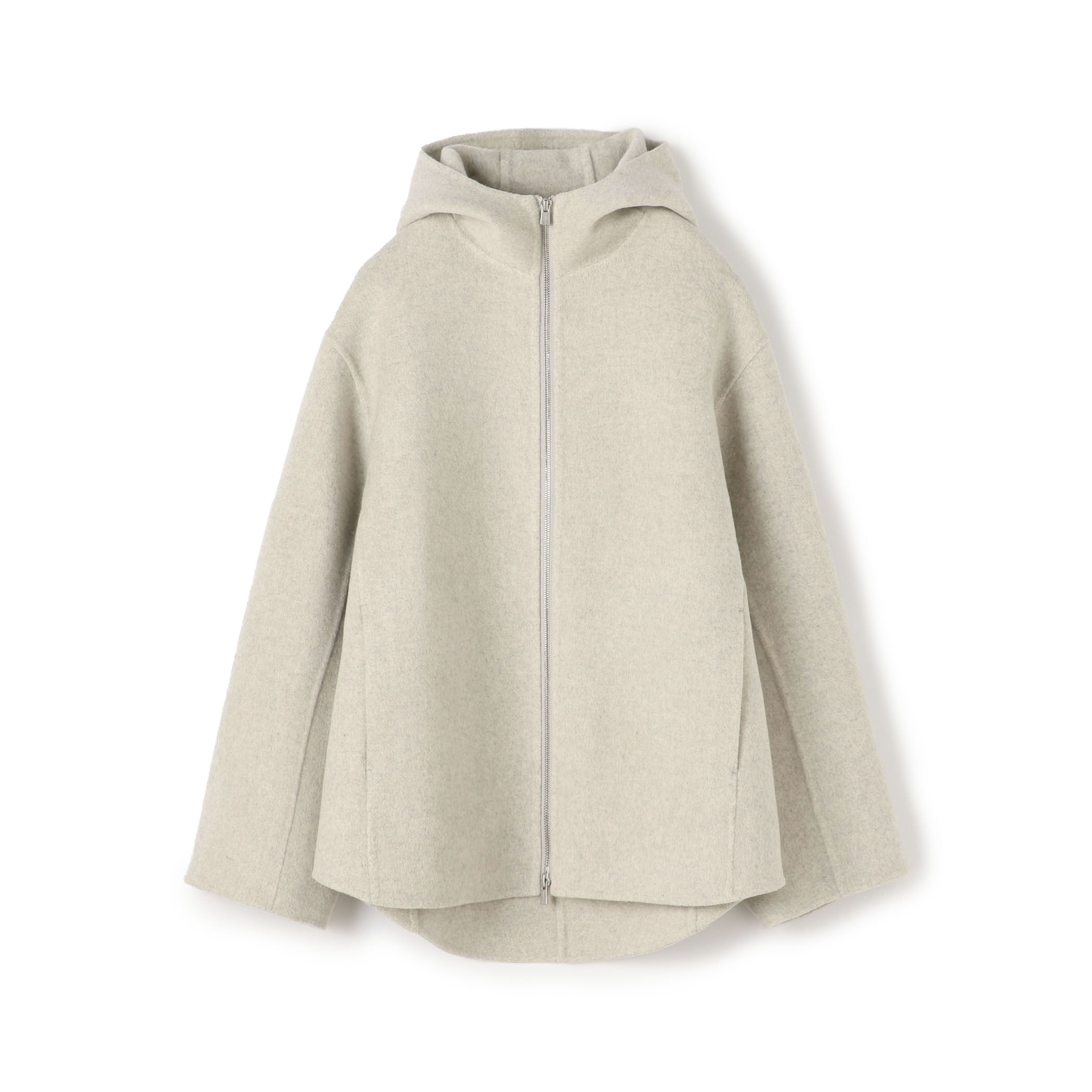 ギャルリーヴィー ウールダブルフェイス フーデッドショートコート ウールカシミヤダブルフェイス フーデッドショートコート