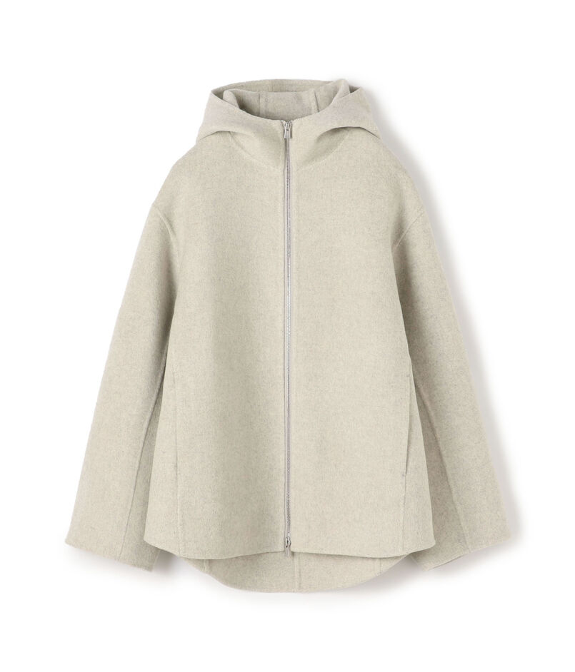 ウールカシミヤダブルフェイス フーデッドショートコート