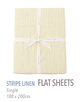 ストライプリネン フラットシーツ（シングル）