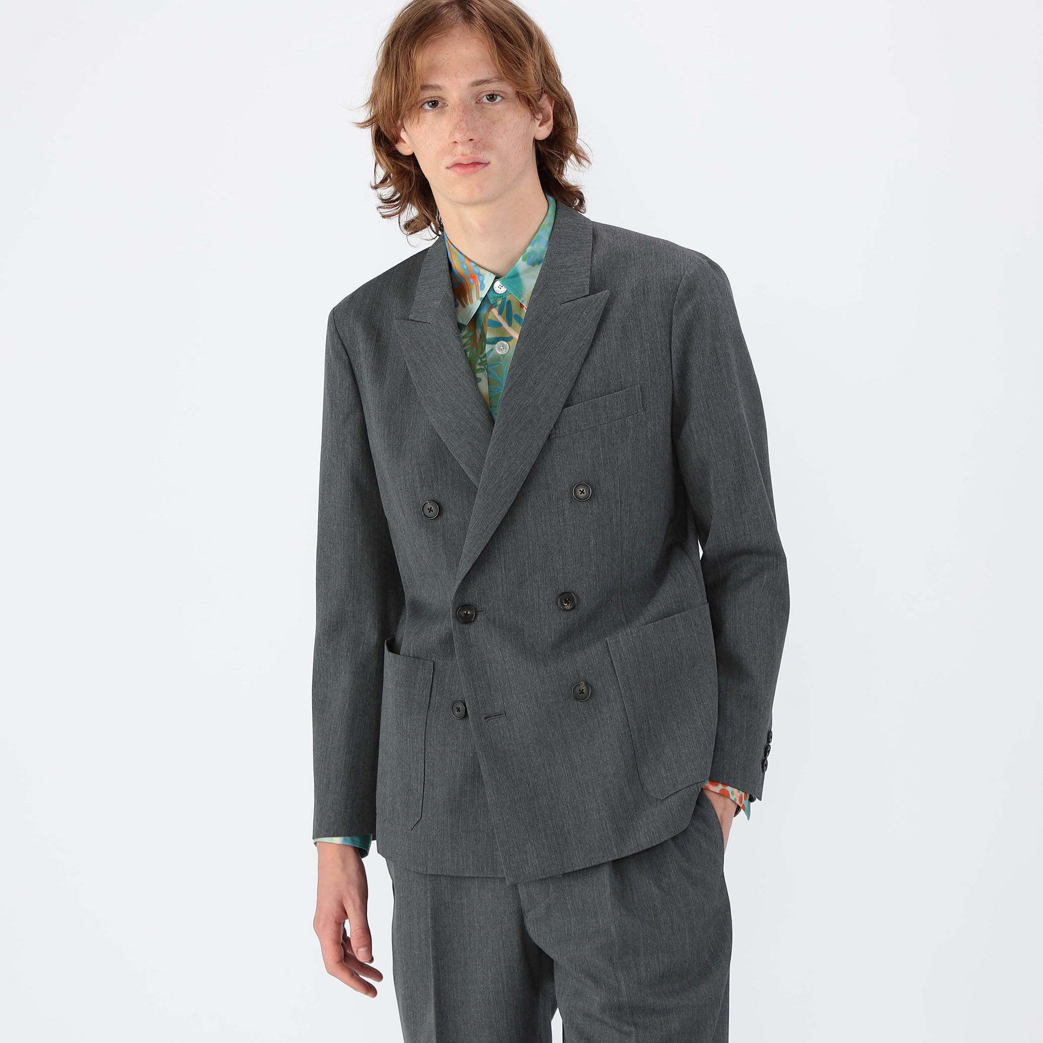 CABaN　キャバン　圧縮ウールPコート ダブルブレスト　M CABaN ライトウールギャバジン ダブルブレストジャケット