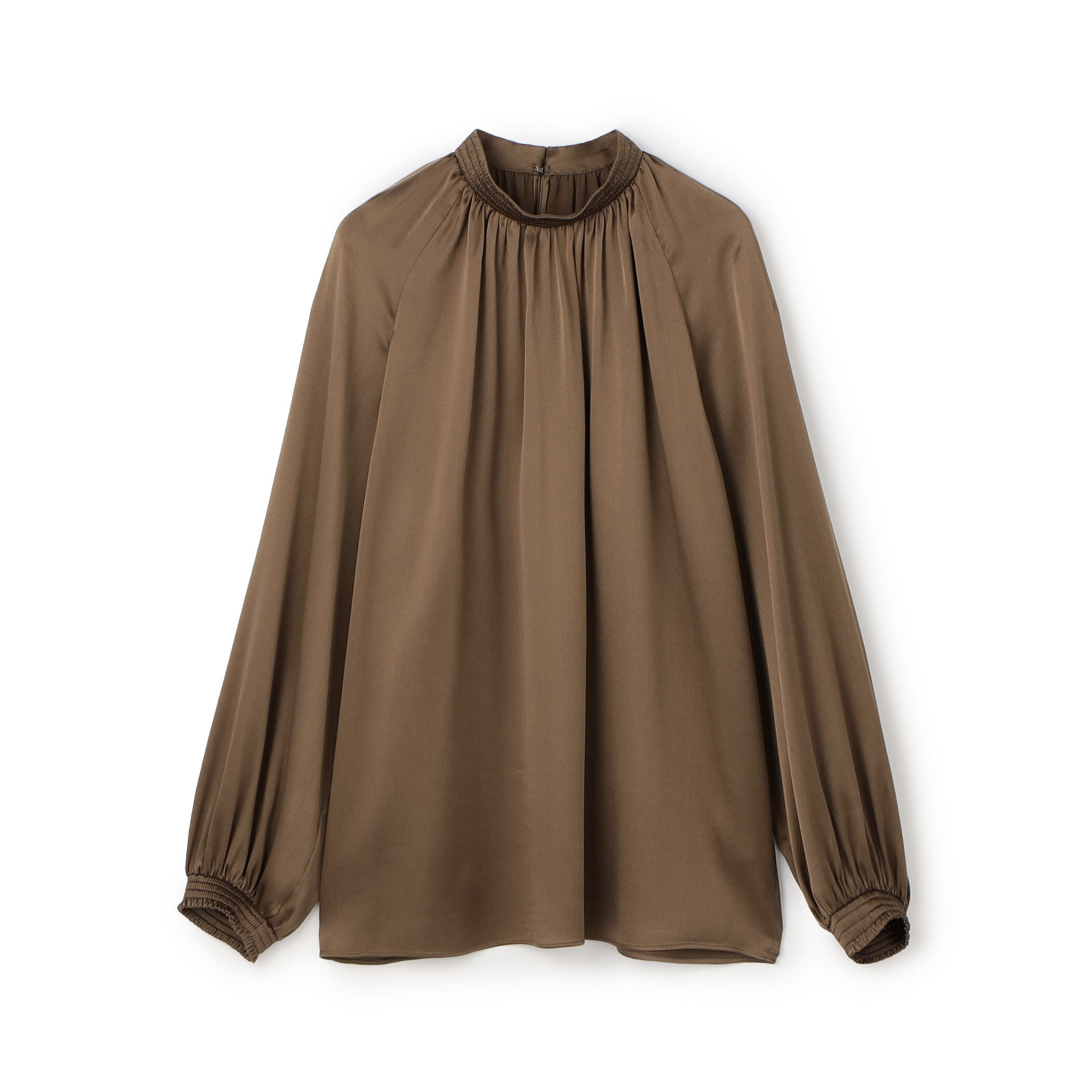 【新品タグ付】TOMORROWLAND COLLECTION ブラウス ウォッシャブルシルク シャーリングカラーブラウス