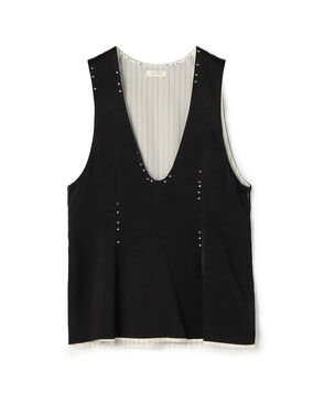 レーヨンサテン ノースリーブトップス