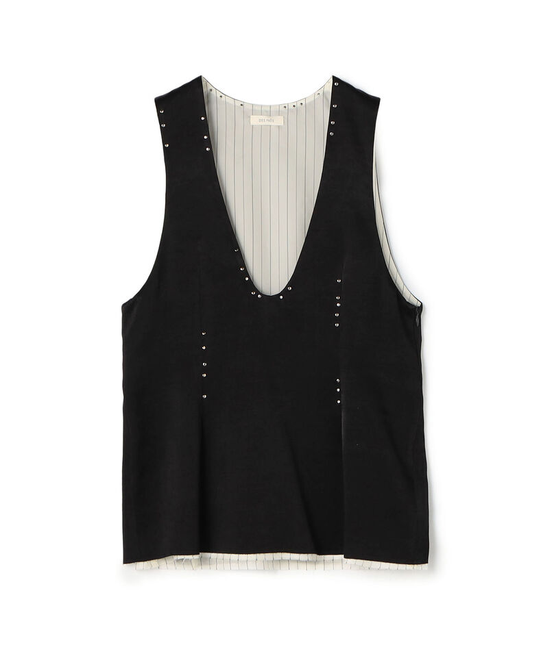 レーヨンサテン ノースリーブトップス