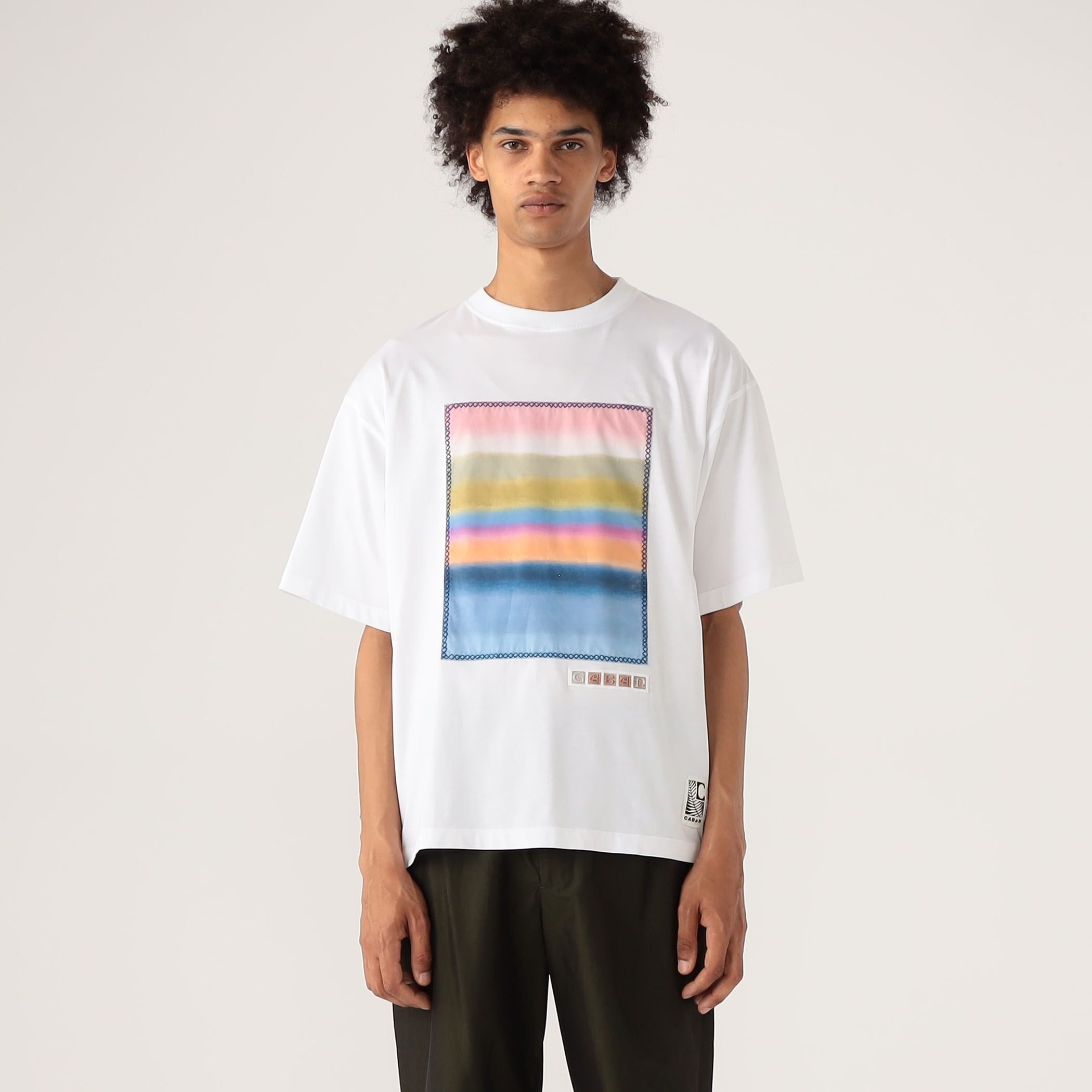 【一部予約販売中】 CABaN スビンコットン グラデーションプリントTシャツ トップス