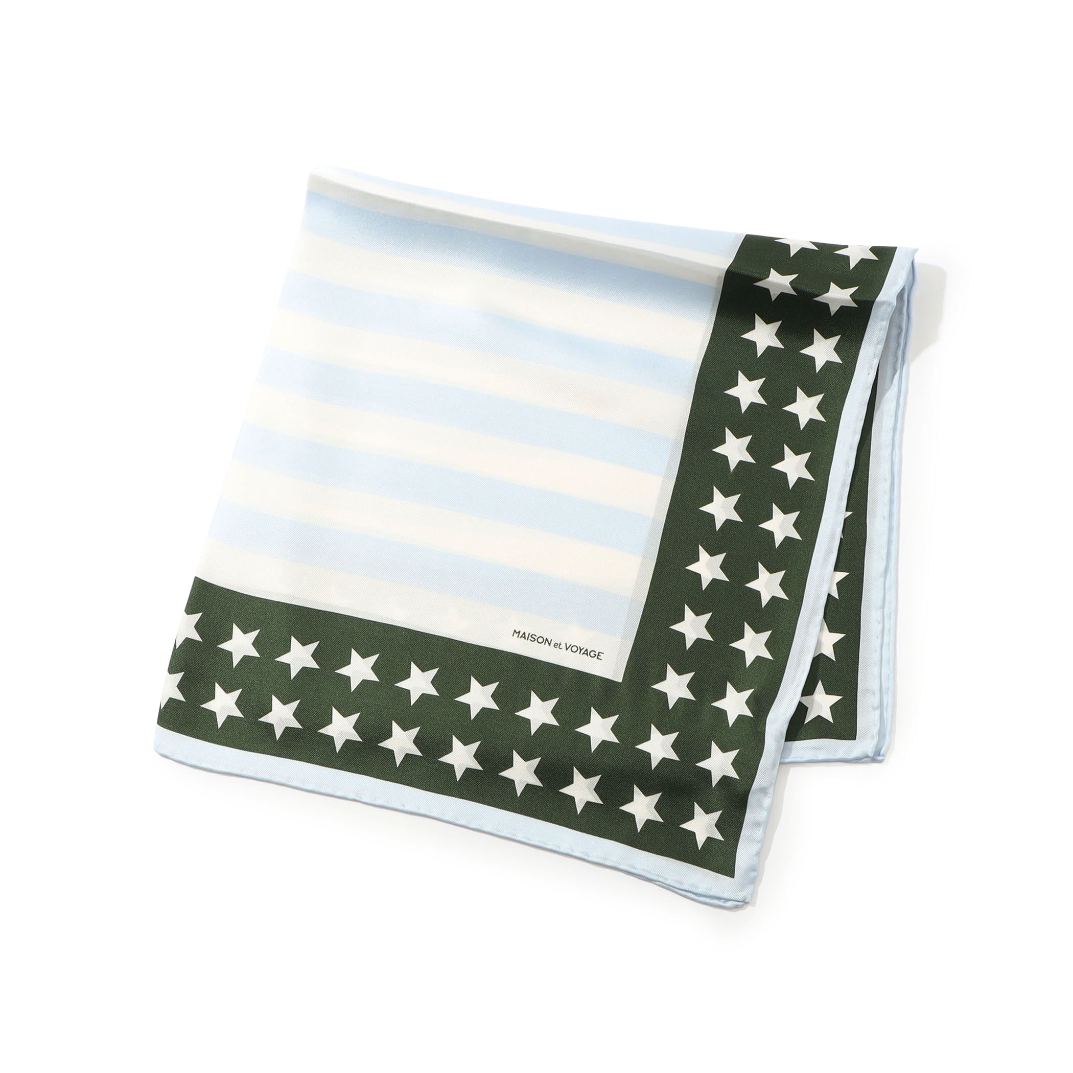 MAISON et VOYAGE シルクツイル スターフラッグモチーフ スカーフ