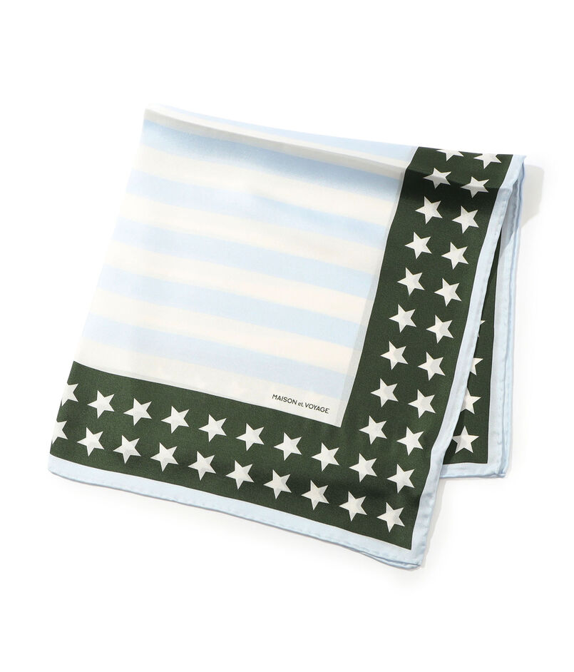 MAISON et VOYAGE シルクツイル スターフラッグモチーフ スカーフ