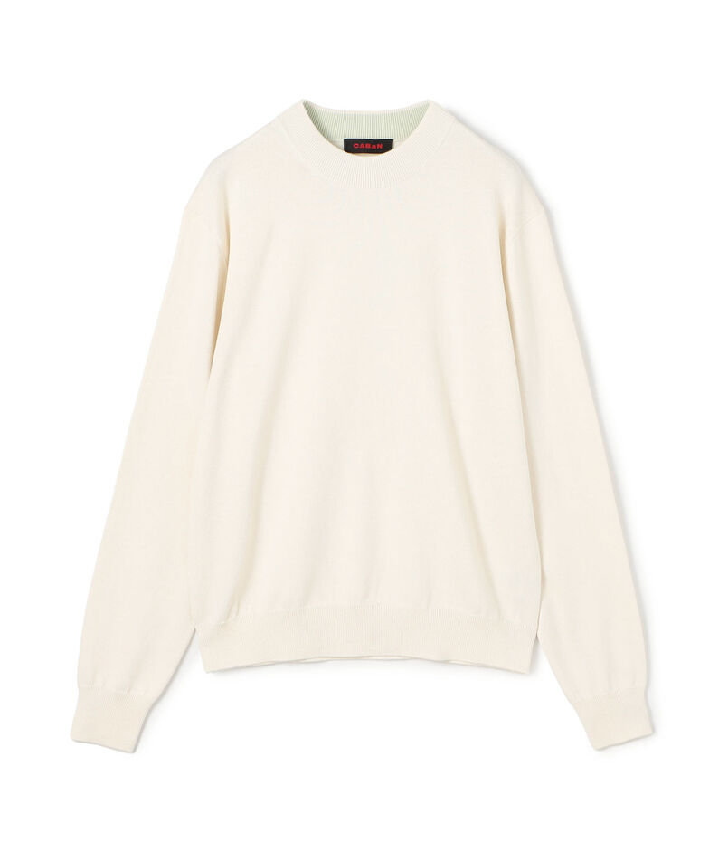 コットンカシミヤ プレーンモックネックプルオーバー