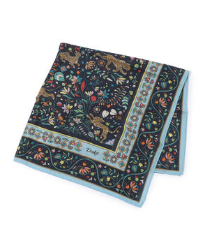 Drake's TIGER GARDEN PRINT BANDANA ウールシルクプリントスカーフ