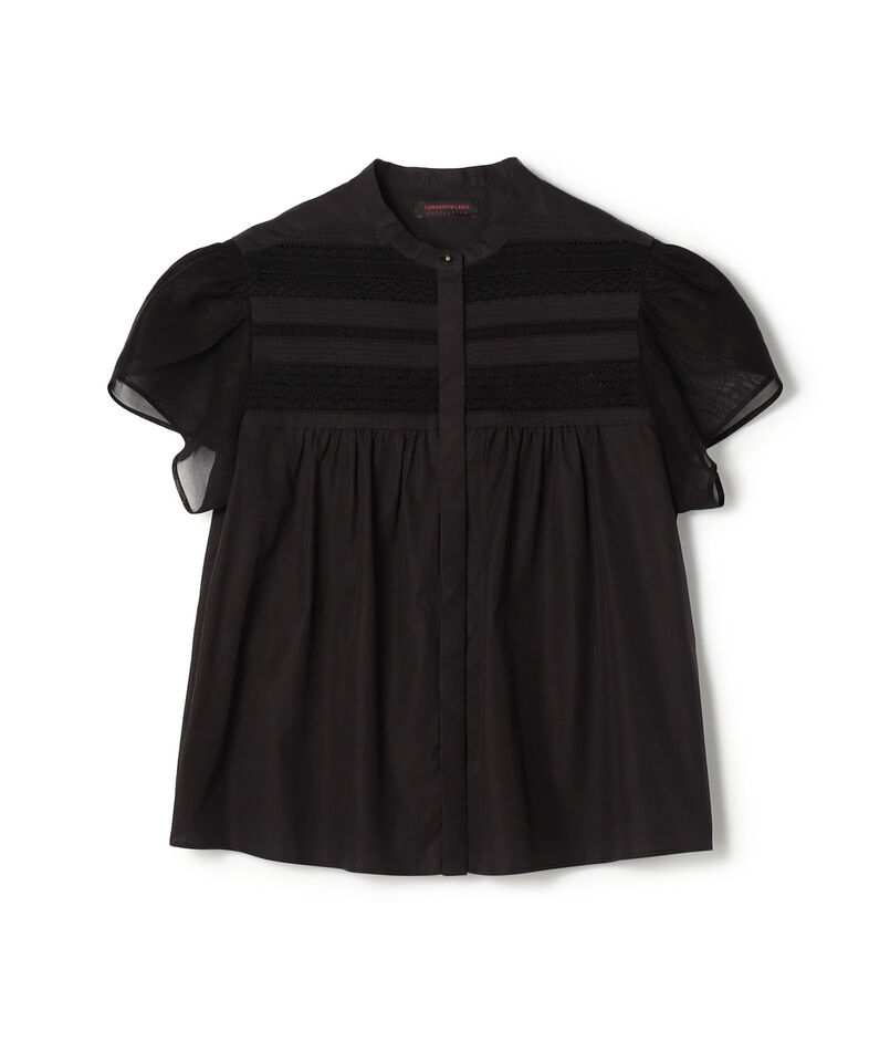 コットンコンビネーション ペタルスリーブブラウス