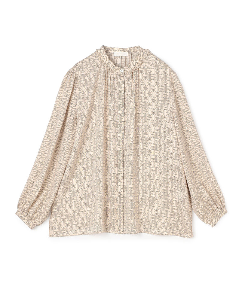 モノグラムプリント フリルネックブラウス｜トゥモローランド 公式通販