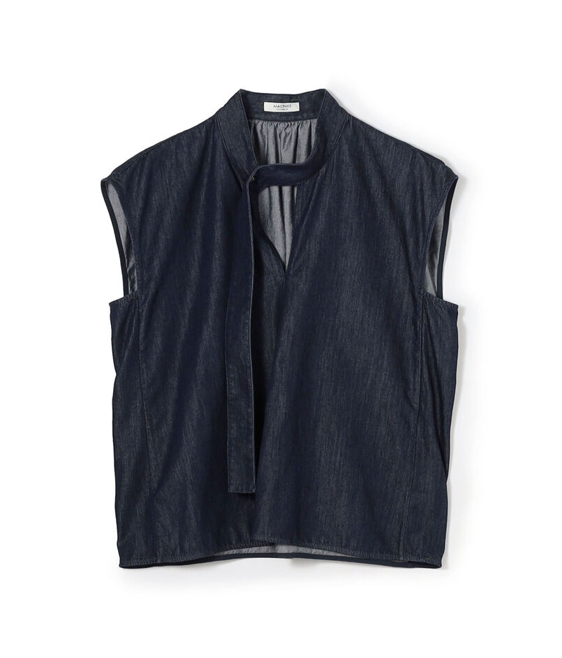 【WEB先行予約】コットンセルロースデニム タイブラウス