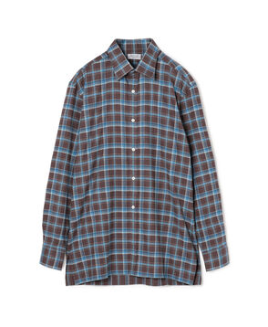 Charvet コットンネル セミワイドカラーシャツ