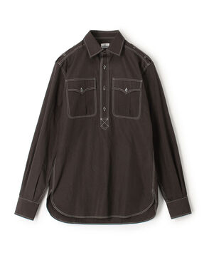 S&eacute;bline コットン ダブルポケット プルオーバーシャツ