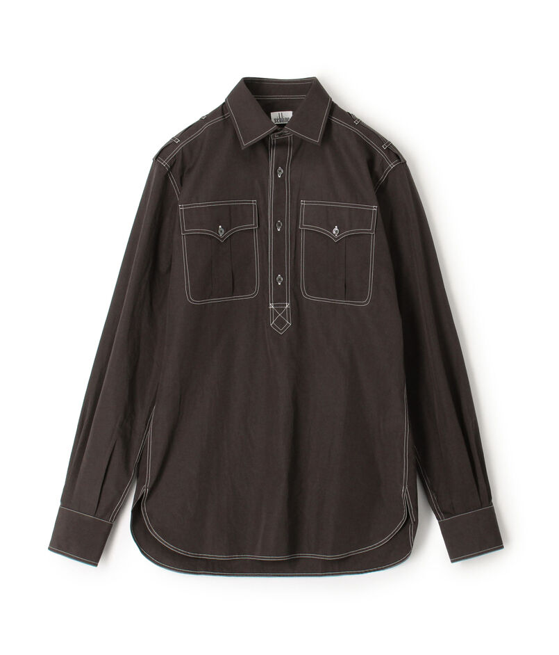 S&eacute;bline コットン ダブルポケット プルオーバーシャツ