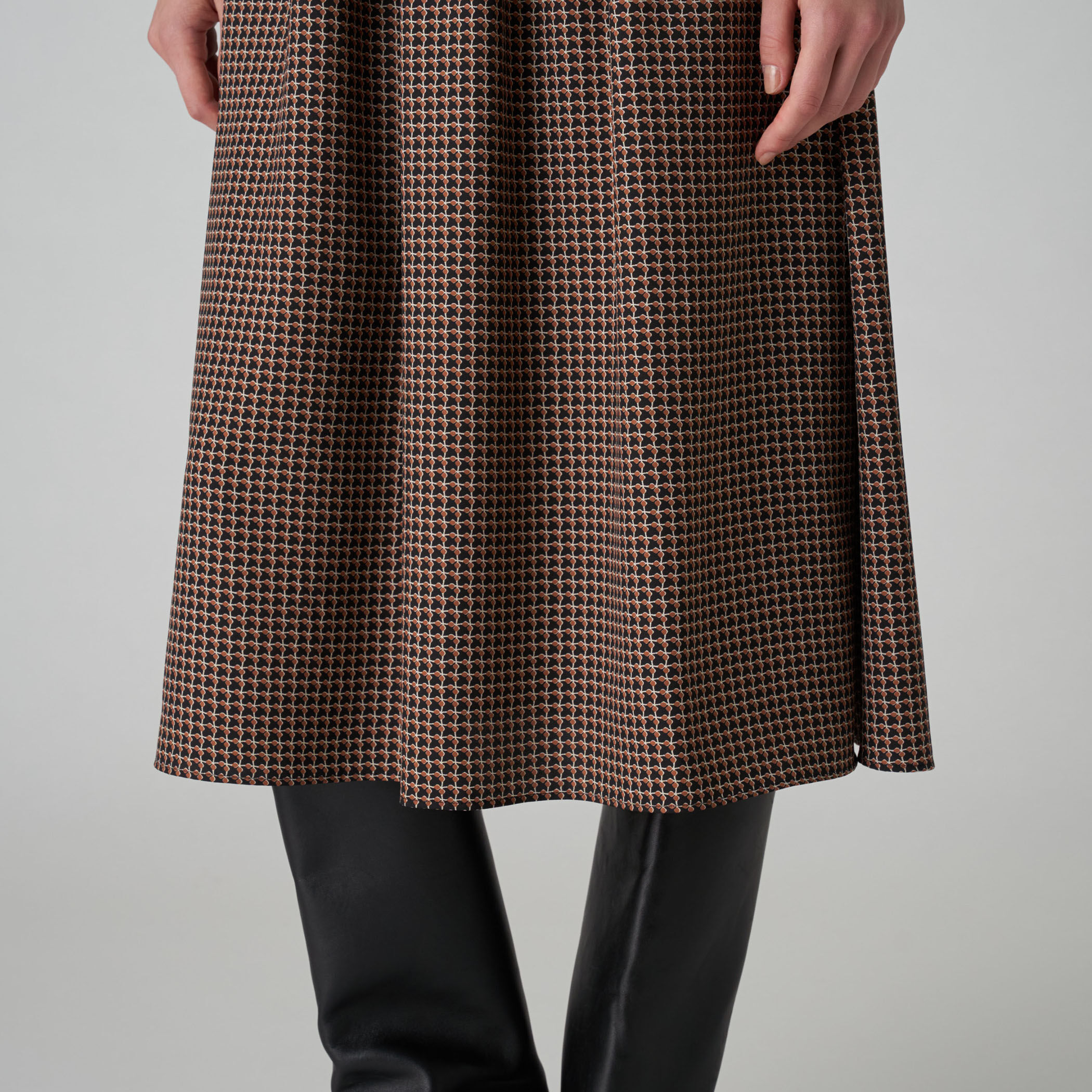 TOMORROWLAND Ballsey プリントコンビタートルネックワンピース