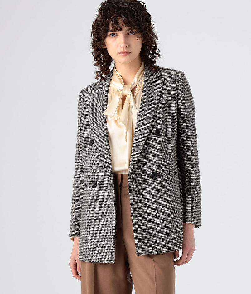 シックシェファードチェック ダブルブレストジャケット 