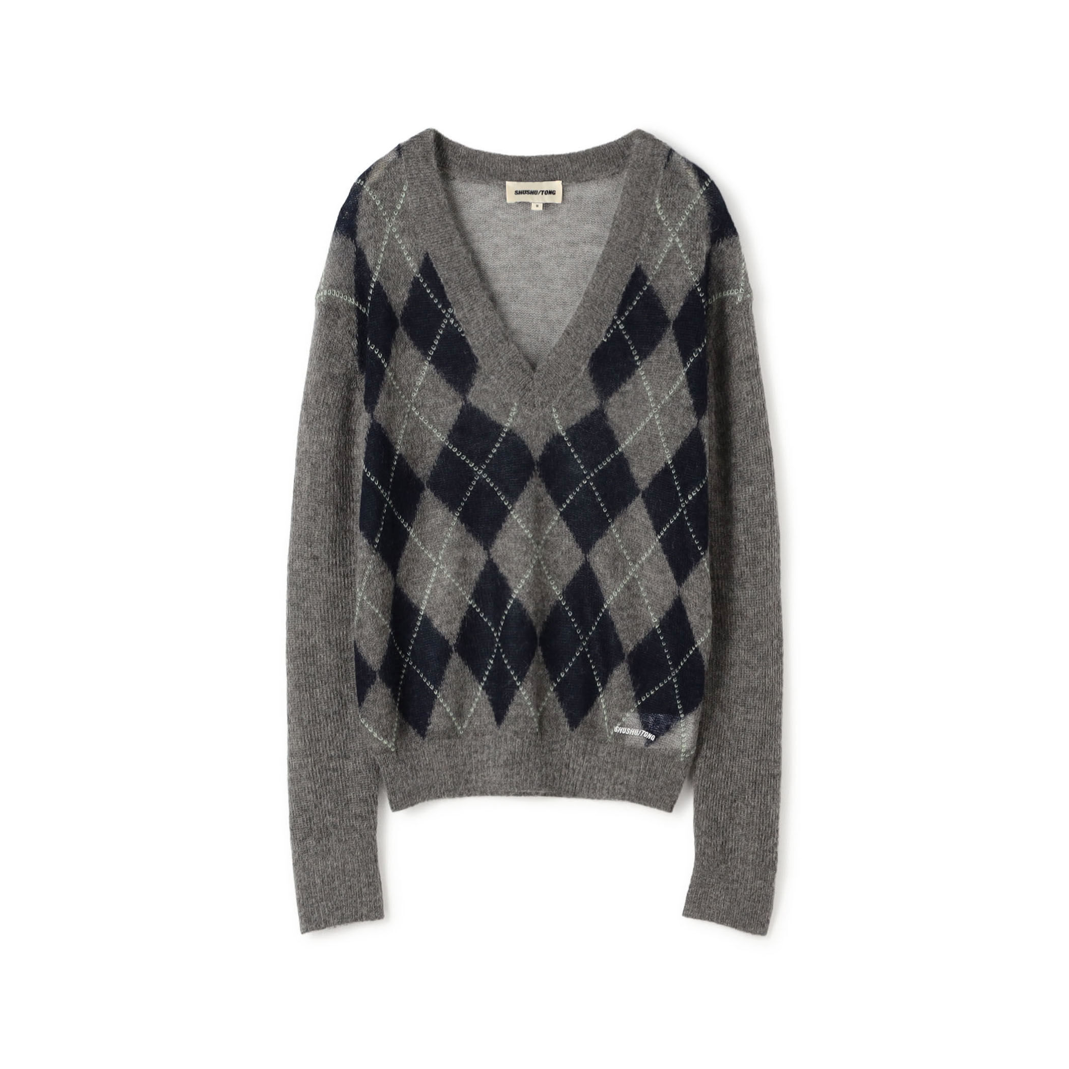 SHUSHU/TONG V-Neck Diamond Quilt Knit アーガイルニット プル