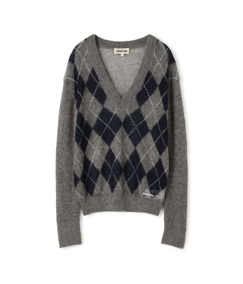 SHUSHU/TONG V-Neck Diamond Quilt Knit アーガイルニット プルオーバー