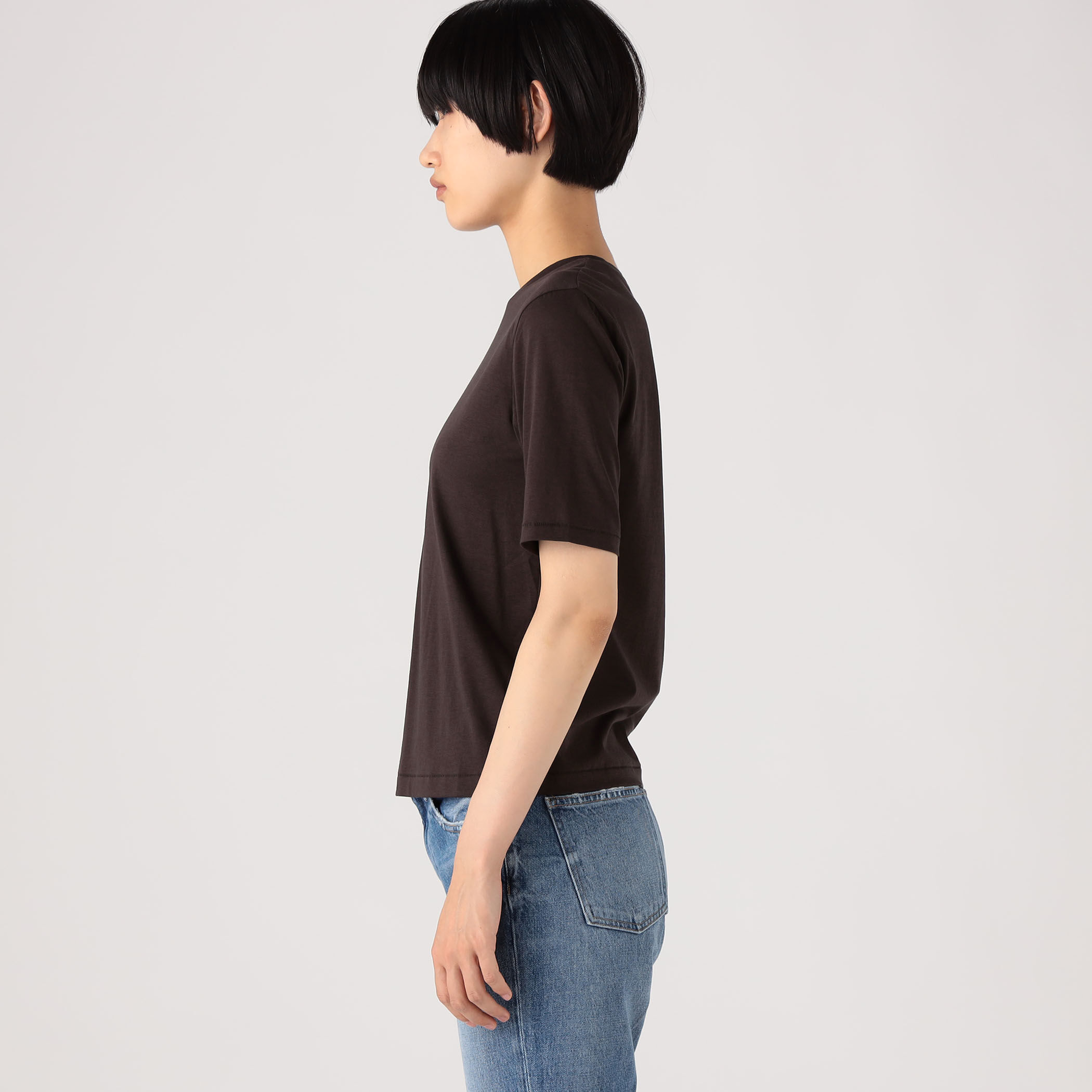 □【別注】ATON PERFECT SHORT ハーフスリーブカットソー