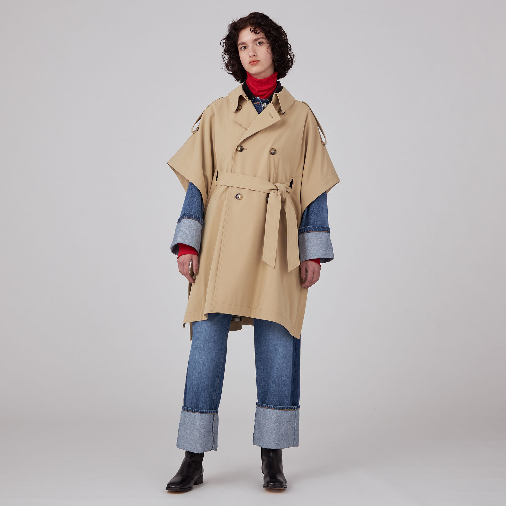 sheller（シェリエ）ケープコート　mix COAT – shéller / シェリエ