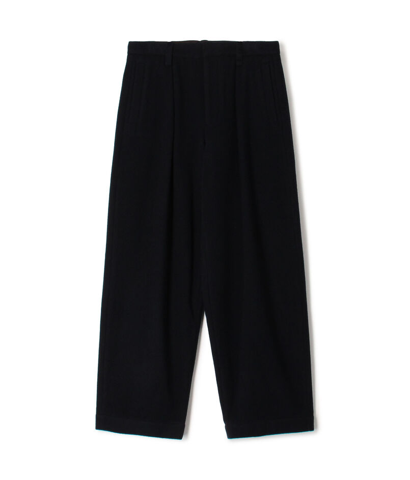 ウールナイロンビーバー 1プリーツカーブパンツ