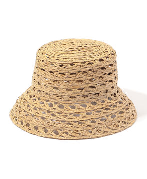 KIJIMA TAKAYUKI RAFFIA HONEYCOMB BRAID BUCKET HAT