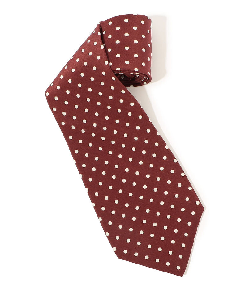 MAISON et VOYAGE シルクプリント 4mmドット ワイドタイ