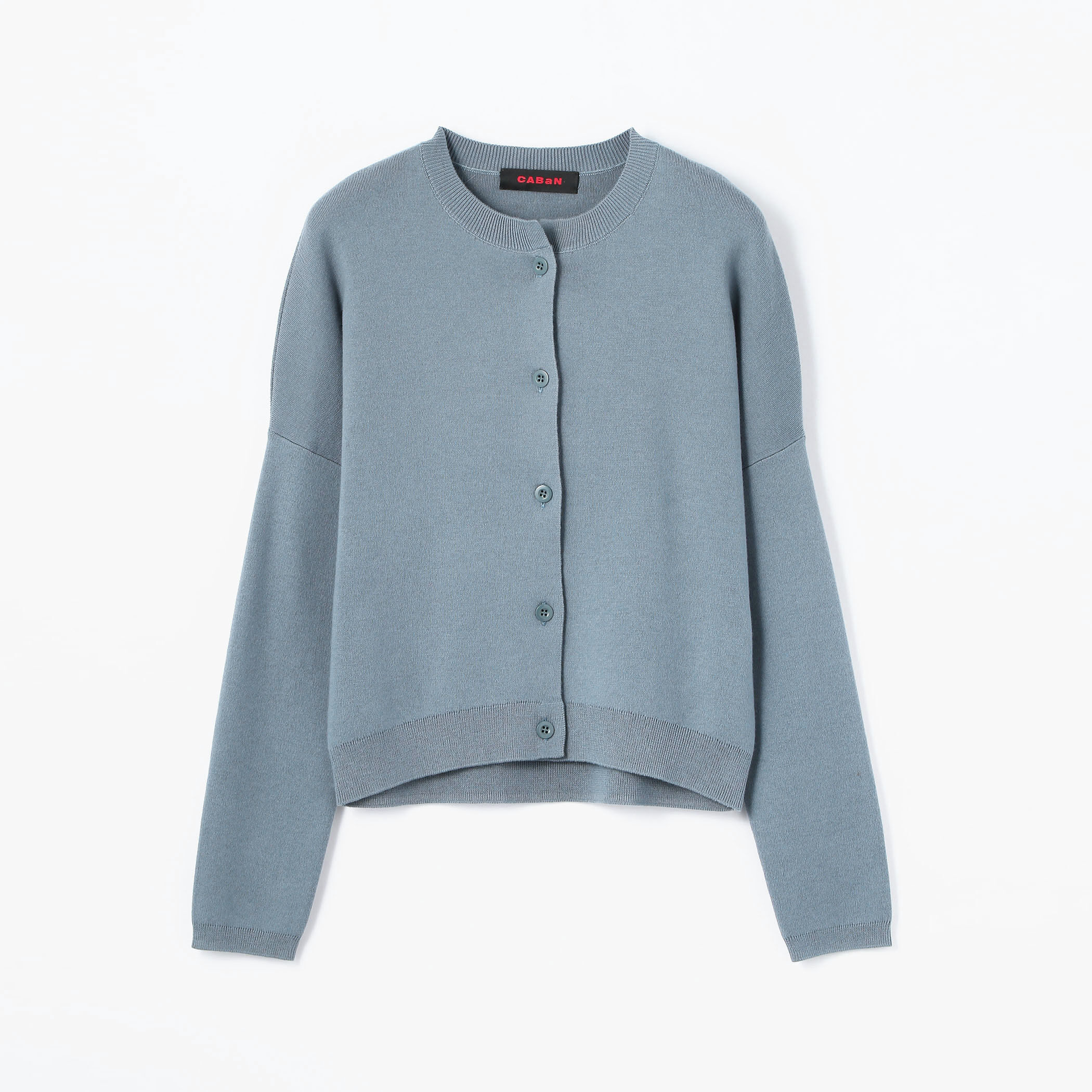 CABaN コットンカシミヤ クルーネックカーディガン　グレー17 コットンカシミヤ ポケットクルーネックカーディガン | CABaN