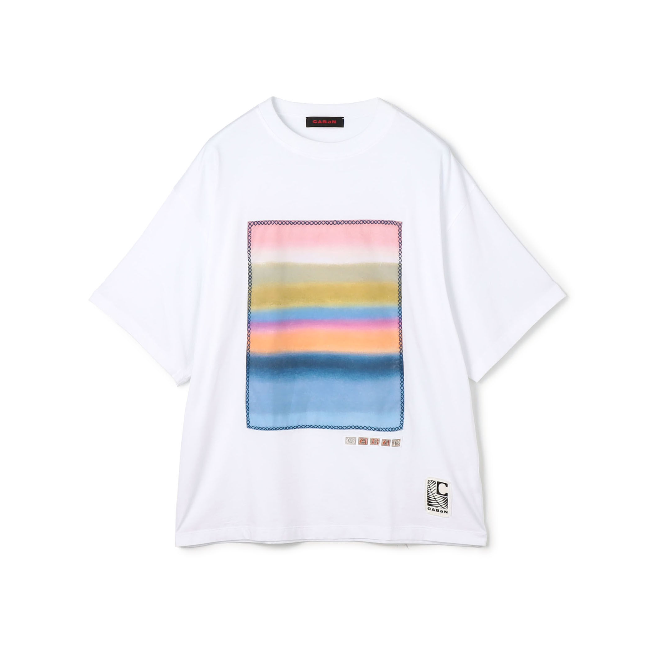 最安挑戦！ CABaN スビンコットン グラデーションプリントTシャツ トップス
