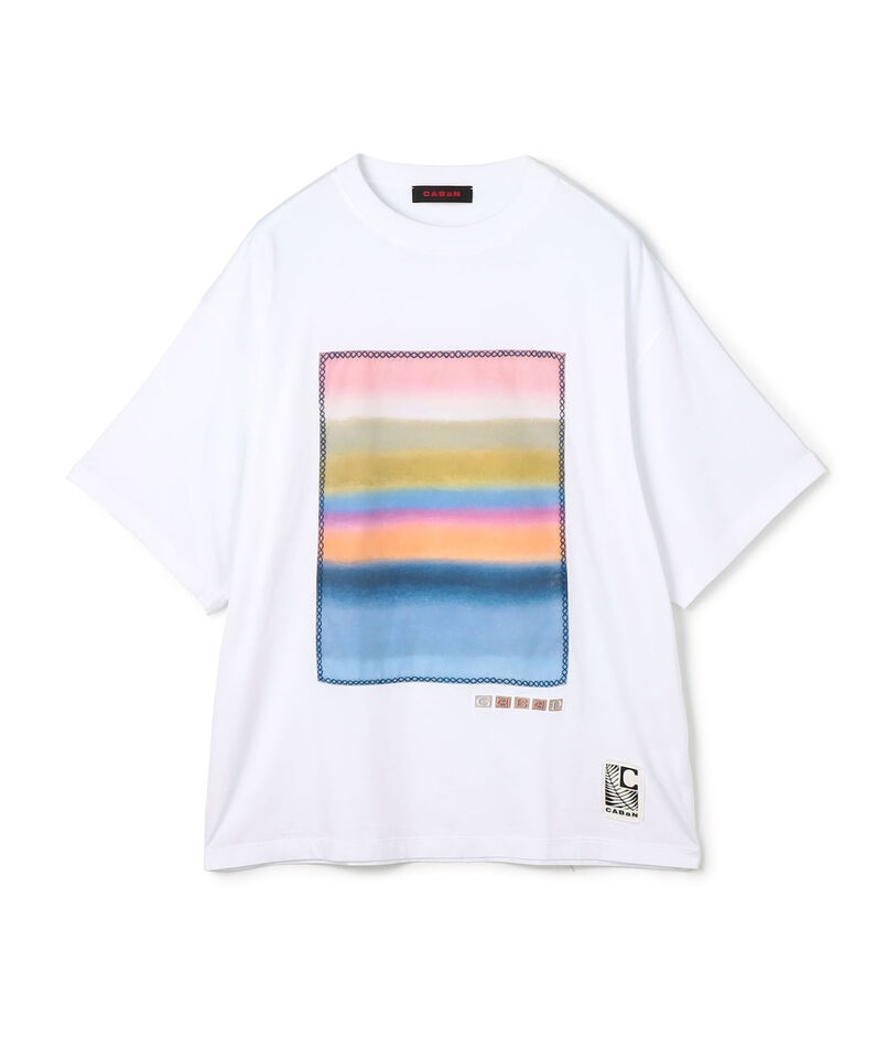 CABaN スビンコットン グラデーションプリントTシャツ