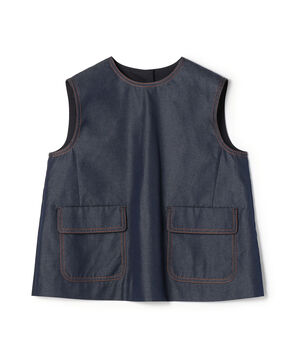 コットンシルクデニム ポケットプルオーバー