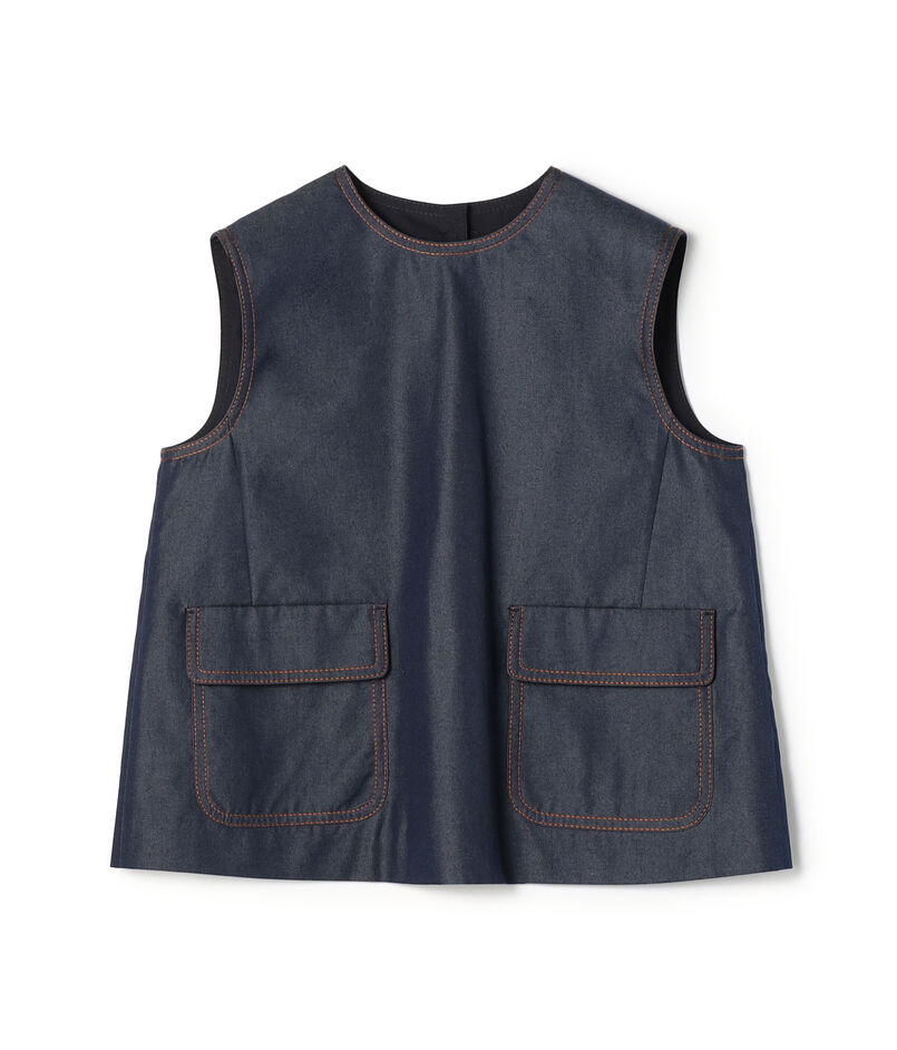 コットンシルクデニム ポケットプルオーバー